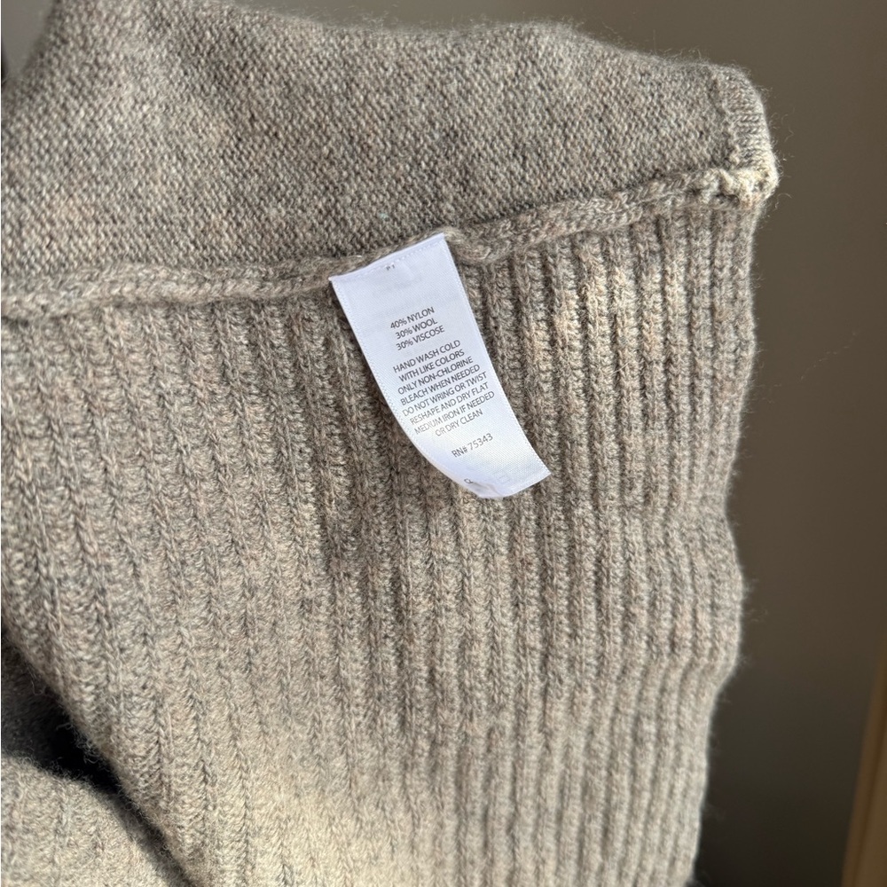 Max Studio Cream Open-Front Ribbed-Trim vest - Picture 5 of 5